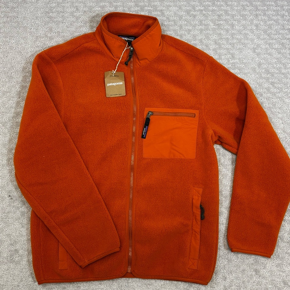 Patagonia 22991‎ Synchilla Jacket Redtail Rust Full Zip Fleece Mens Medium NEW
